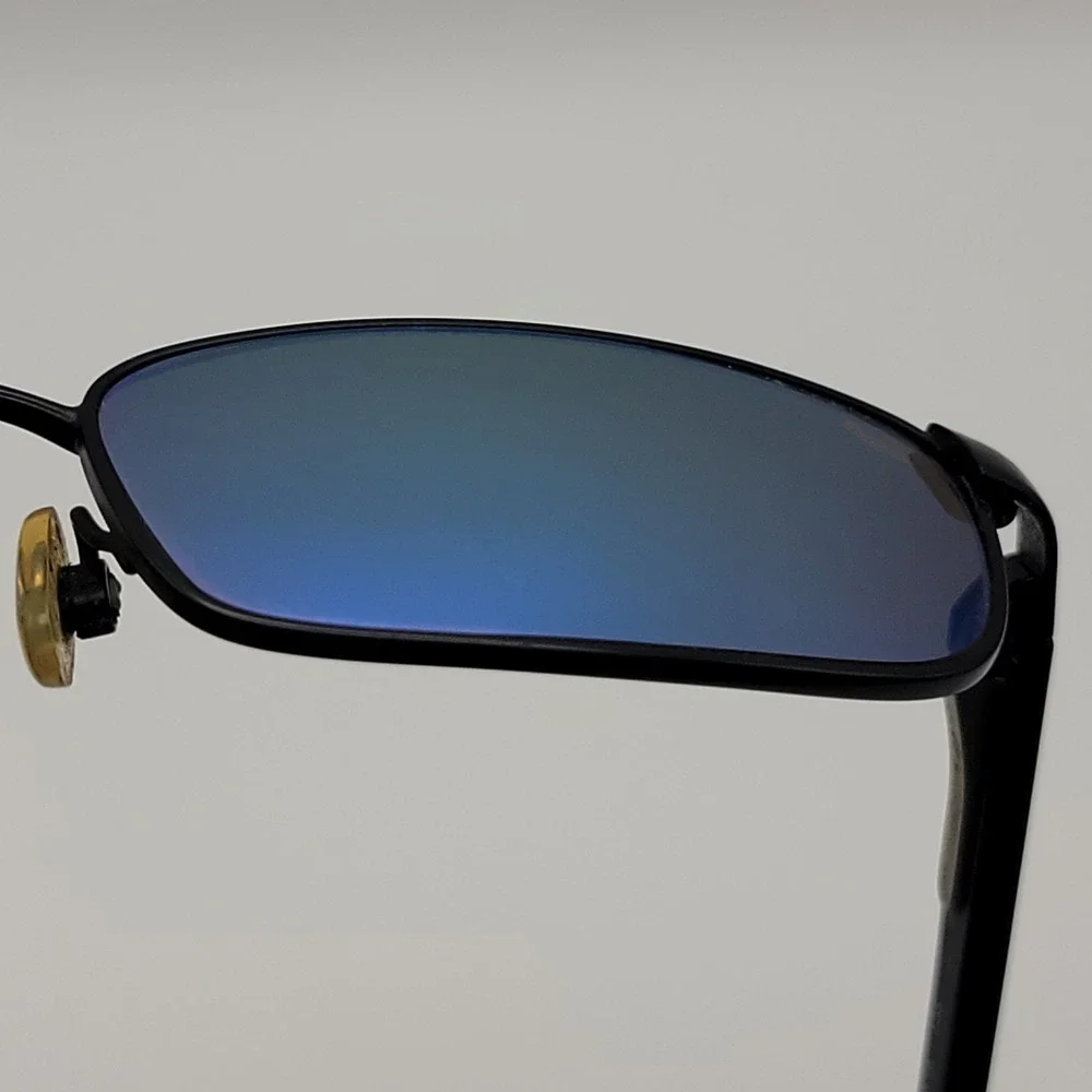 Revo RE 3005 001/62 Sunglasses Mens Black Blue Polarized Rectangular Metal Italy